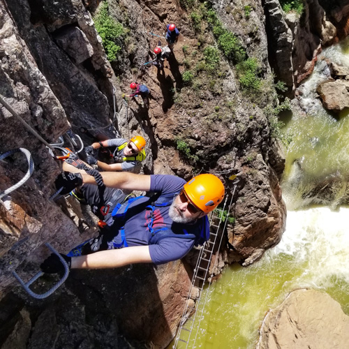 Experiencing the Ouray Via Ferrata downstream route