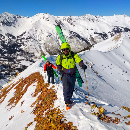 Ski mountaineering on Red Mountain Pass